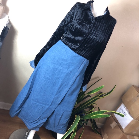NWT Denim suede Dress Plus Size - Picture 1 of 10